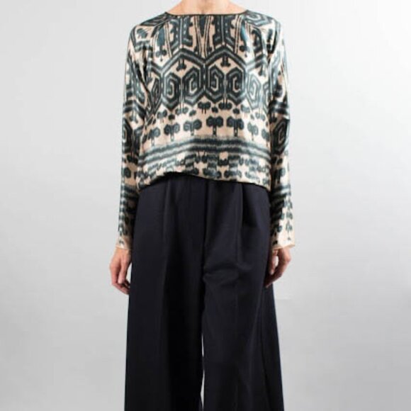 Forte_Forte Ikat Print Silk Blouse, size "1", (size small) - Picture 10 of 10